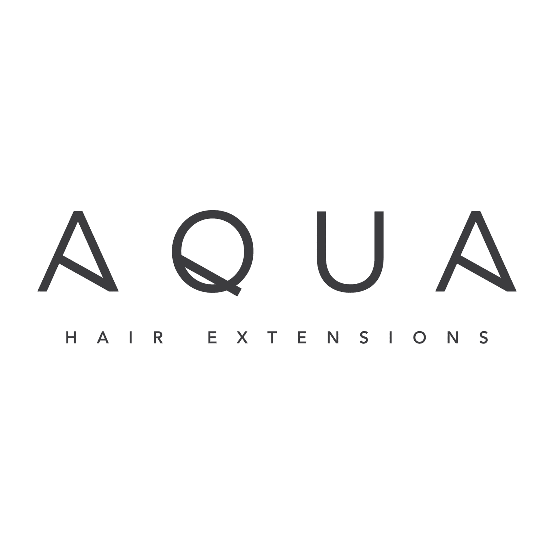 Logo of Aqua Hair Extensions on a green background.